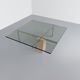 KW-1 glass and travertine coffee table by Hank Kwint for Metaform 1980s