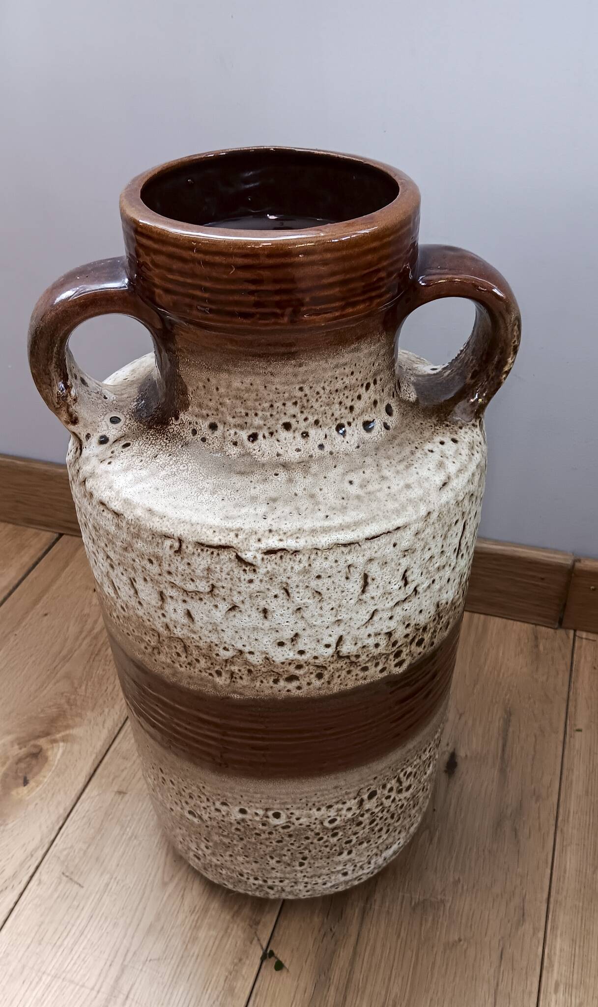 Vase in shades of brown and beige, ceramic - 1960s/1970s