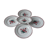 Set of 4 flat plates and a ravier Badonviller