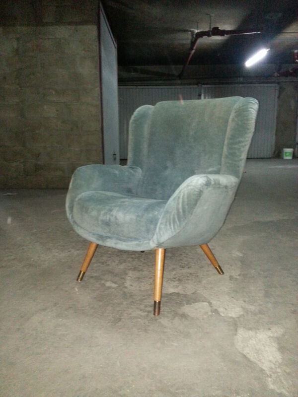 Fauteuil bergere wing chair année 50 60