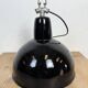Industrial Black Enamel Factory Lamp with Cast Iron Top, 1950s