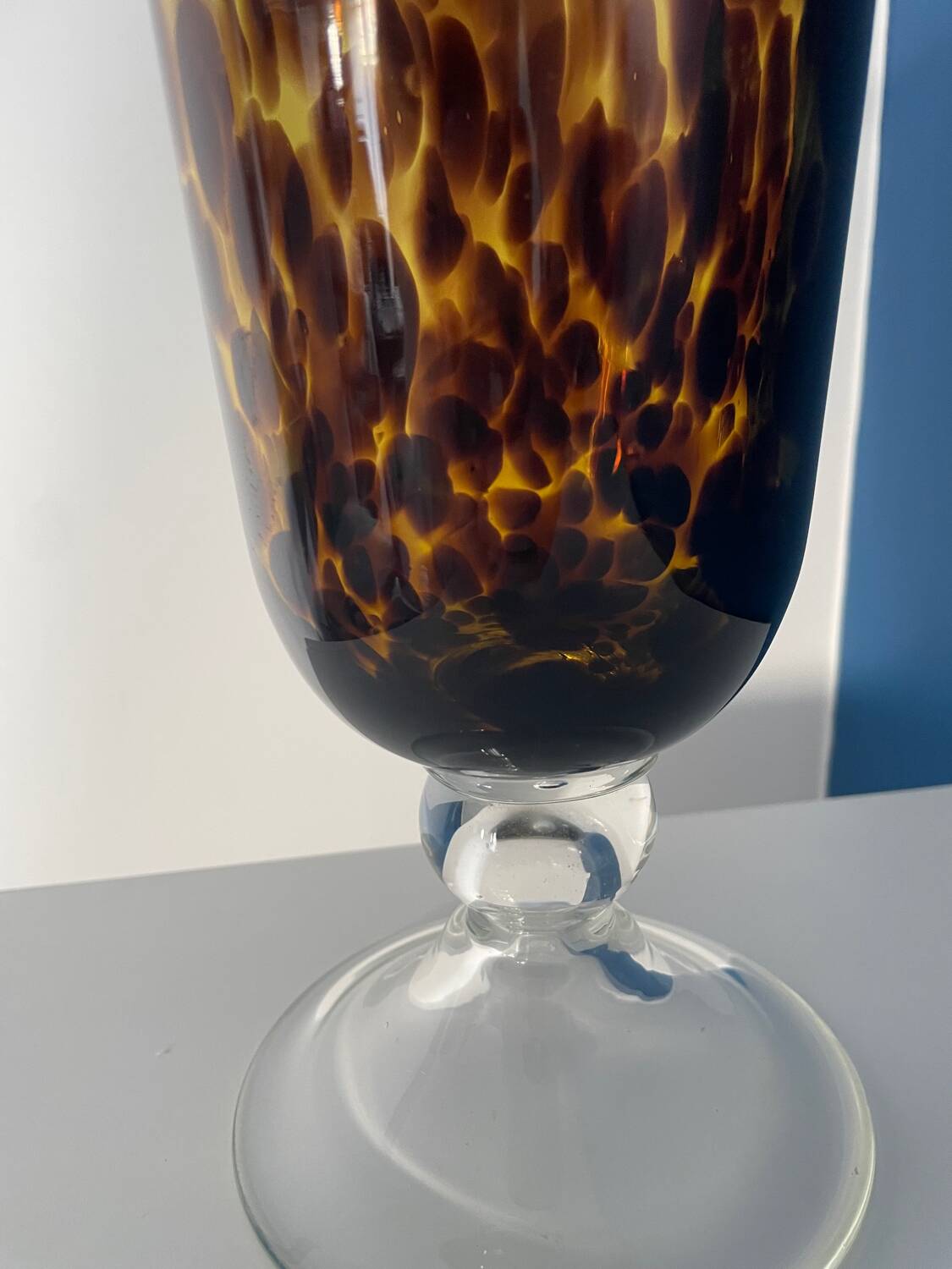 Medicis vase in tortoiseshell-colored blown glass 1970