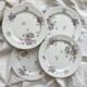 4 porcelain dessert plates with floral decoration by Bernardaud Limoges
