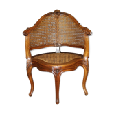Louis XV style office armchair in walnut around 1900