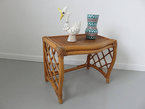 Table bedside or extra rattan Scandinavian 60 70 years