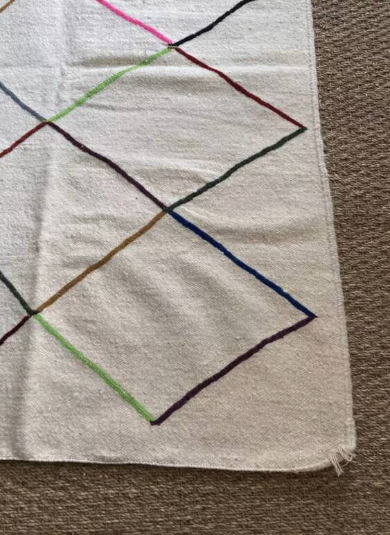 Moroccan diamond wool rug 140x100