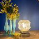 Vintage globe table lamp in moulded glass