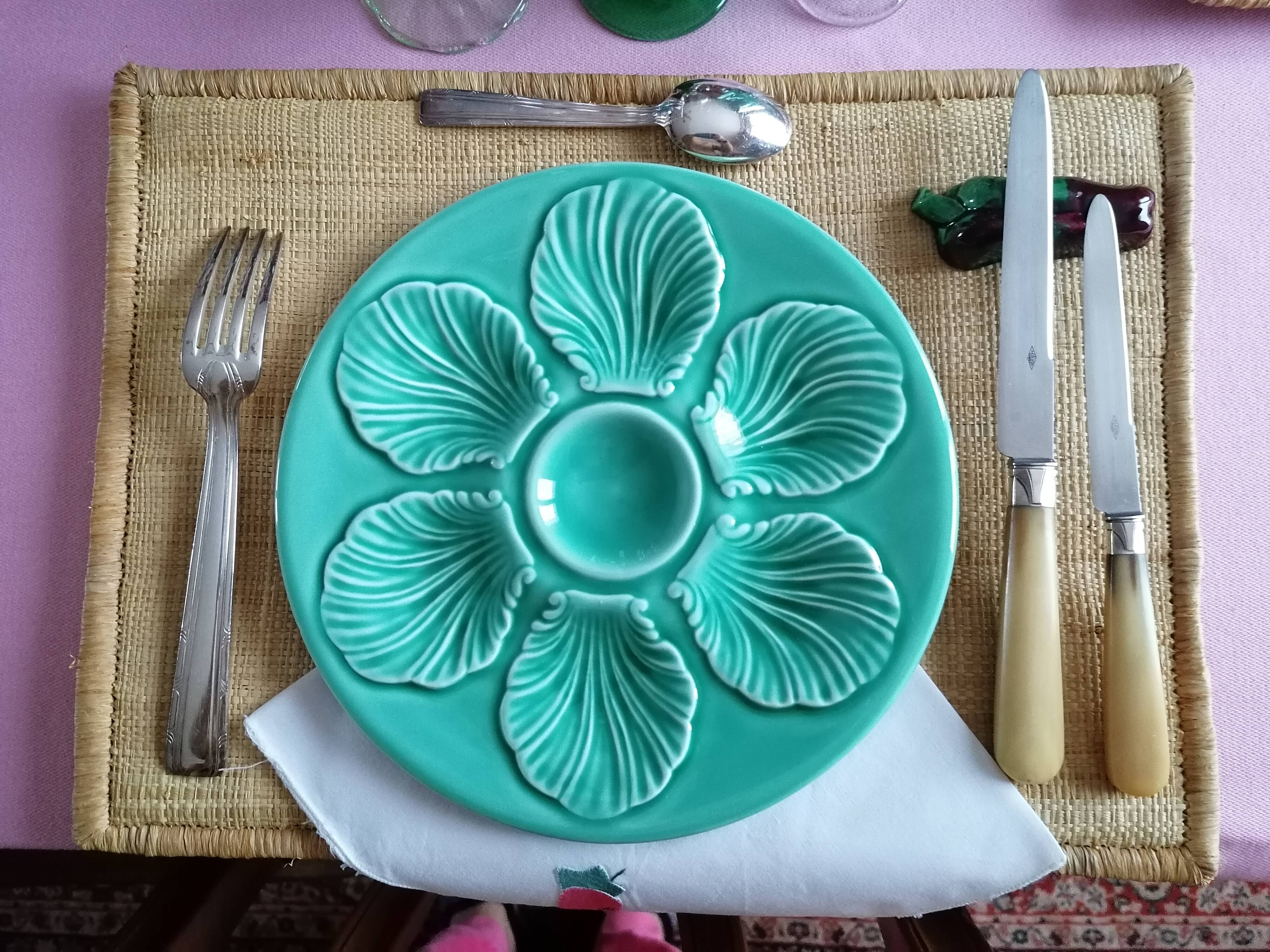 6 assiettes à huîtres pastels proceram