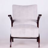 Pair of Grey ArtDeco Beech Armchairs, Jindrich Halabala, UP Zavody, 1930s