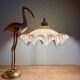 Vintage lampshade pendant light in pale yellow opaline