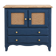 Small renovated vintage buffet in blue from Vosges, Libéron and caning – 2 doors, 2 drawers