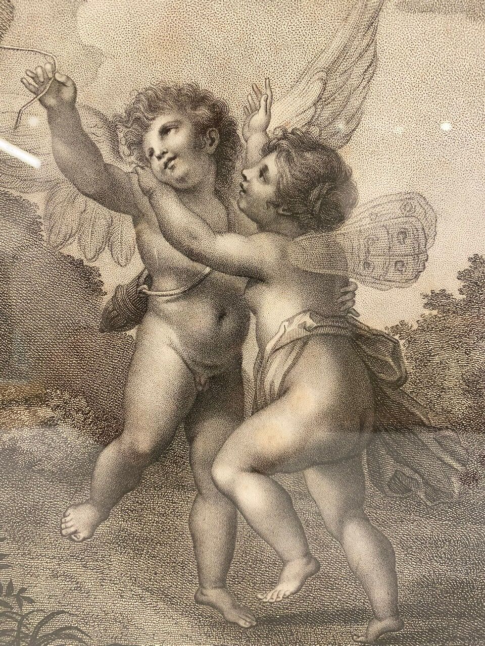 Antique print, Love and Fortune ,early XX century