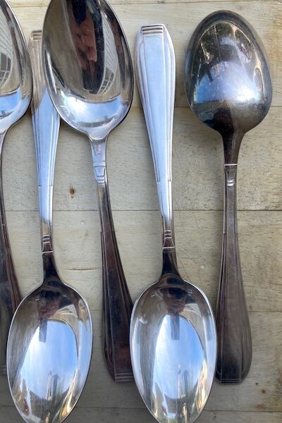 12 Silver Metal Spoons