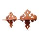 Pair of shelves late nineteenth century in solid walnut style Gothic