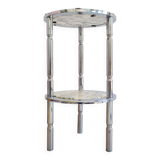 Chromed metal and marble side table, Italy, 1970s