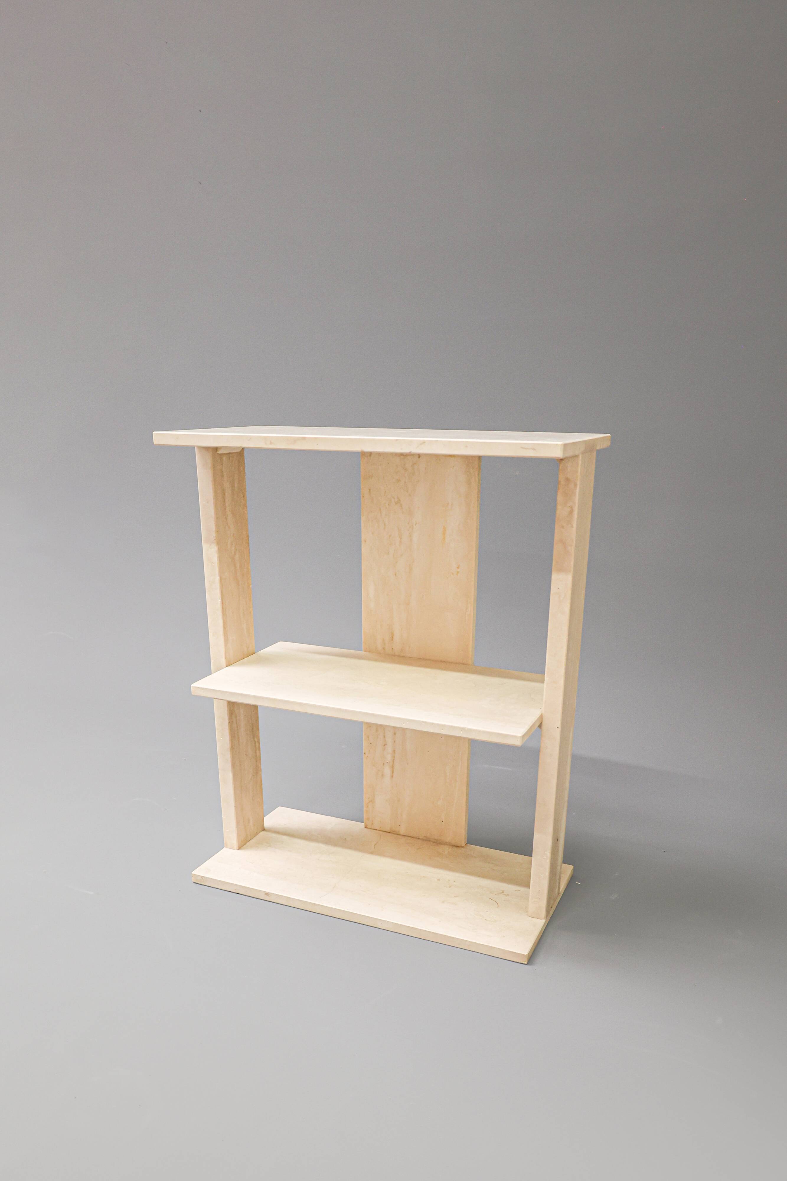 Vintage travertine book case, 1970s.