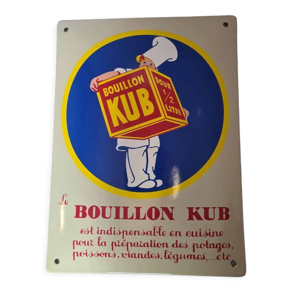 Plaque émaillée bouillon kub Selency