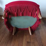 Lot de 2 fauteuils crapauds en velours rouge