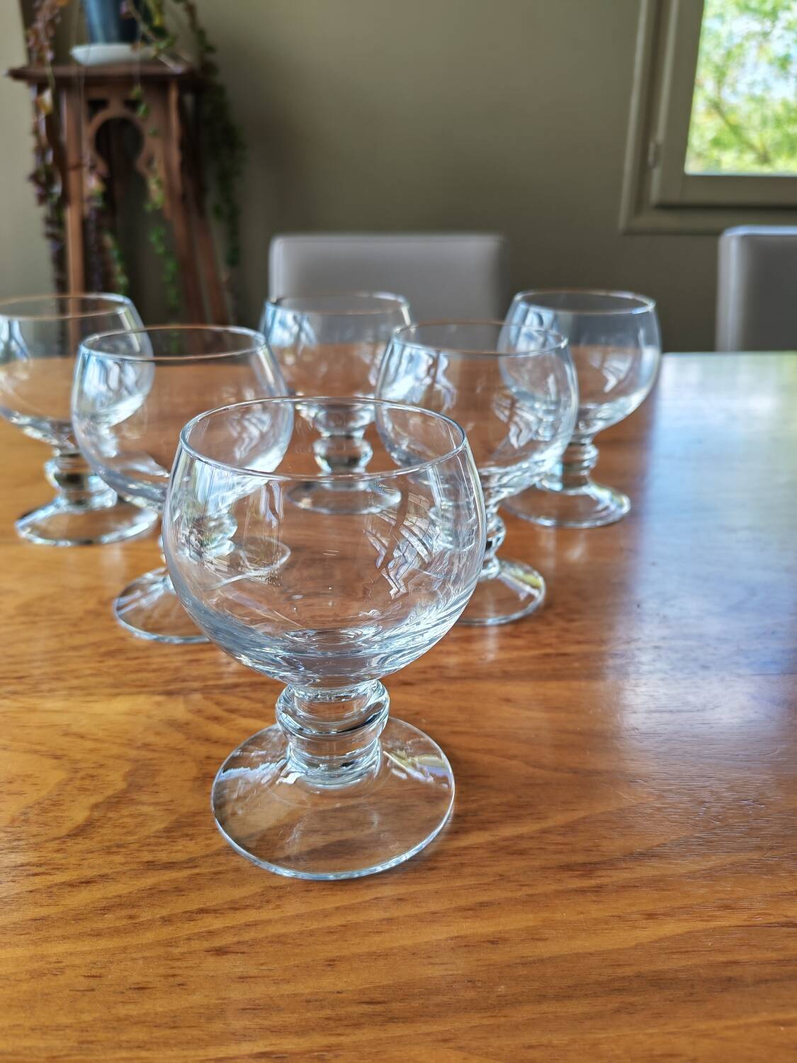 6 crystal stem glasses from the 1970s