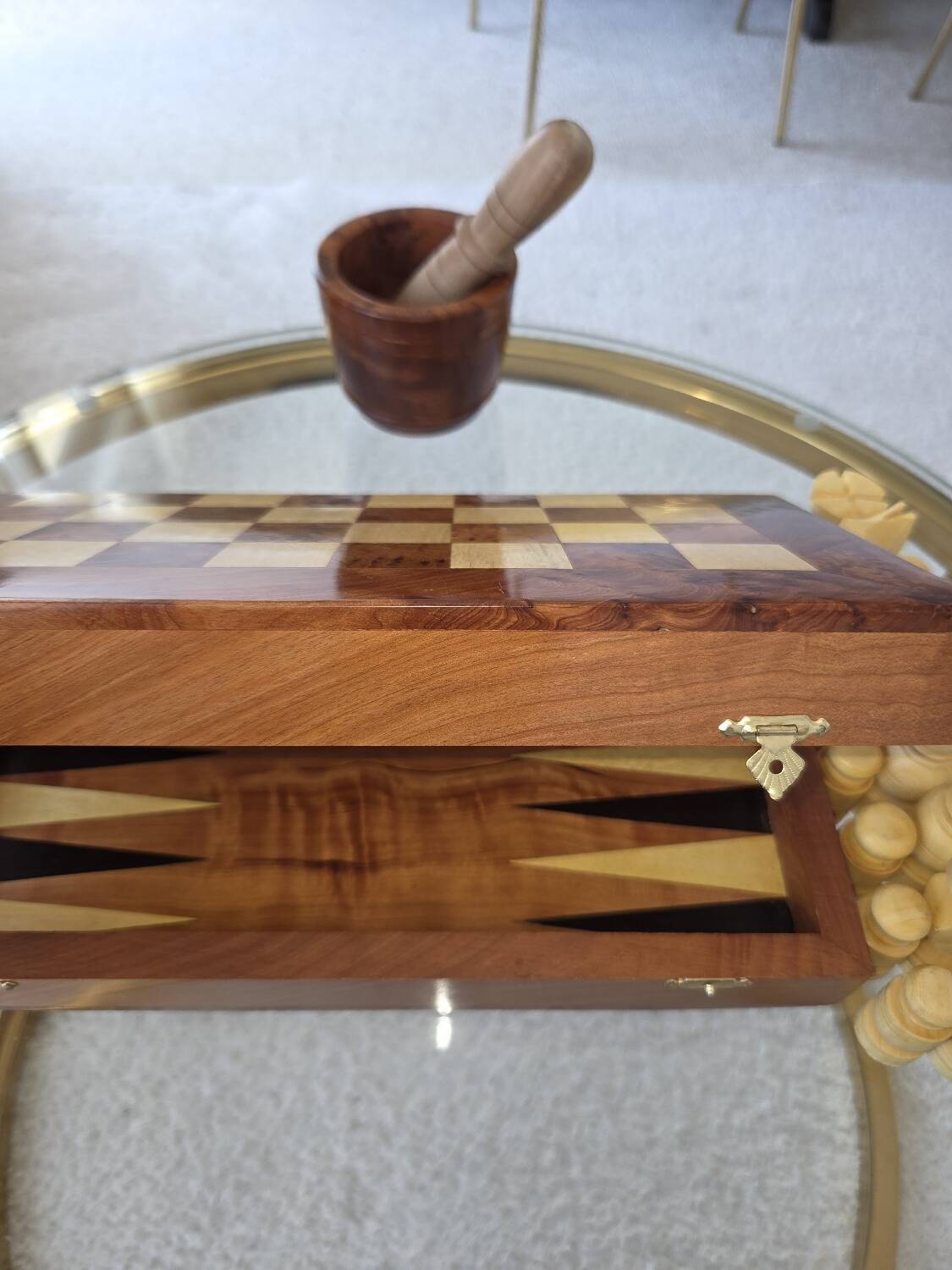 Royal Thuya Chess and Backgammon Game Box 30cm Square