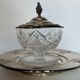 Crystal and silver-plated jam jar