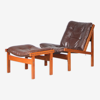 1960s “Hunting chair”  ottoman by Torbjorn Afdal for Bruksbo, Norway