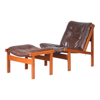 1960s “Hunting chair”  ottoman by Torbjorn Afdal for Bruksbo, Norway