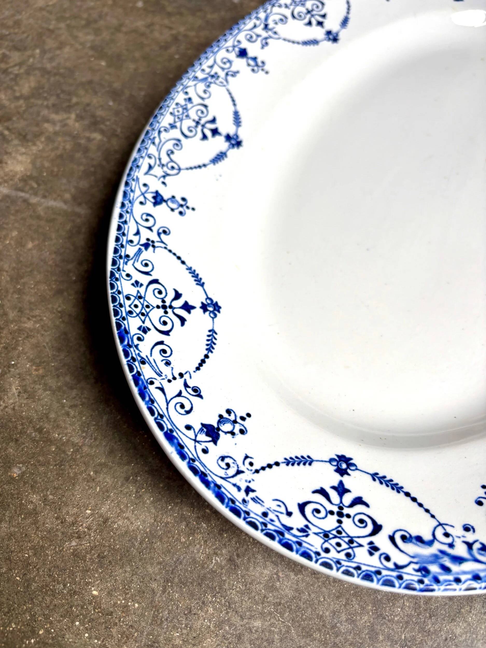 HB&Cie oval dish in blue ironstone, "Balzac" service