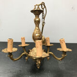 Ancien lustre bronze 5 bras
