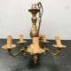 Old bronze chandelier 5 arms