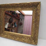old rectangular mirror, gilded wood frame 44x54cm