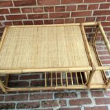 Vintage rattan coffee table