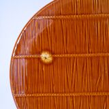 Cake dish in gien slip with woven reed effect 1960