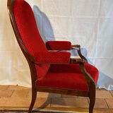 Voltaire armchair with reclining backrest