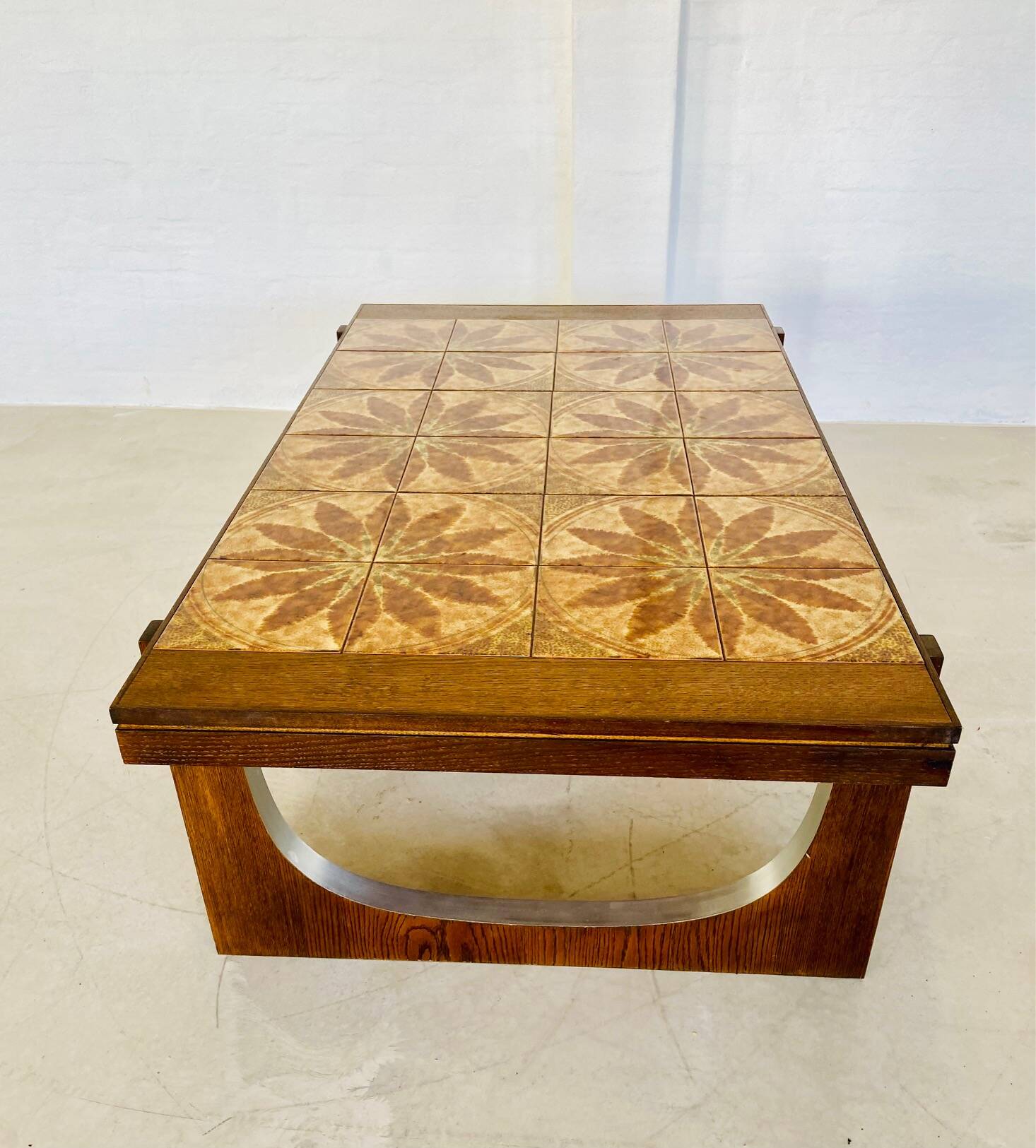 VINTAGE DANISH MID CENTURY TEAK  & CERAMIC COFFEE TABLE  1960s