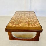 Table basse danoise en teck et céramique, années 1960
