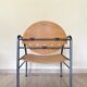 Pair of wooden and steel armchairs, 1980's