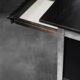 Vintage Mid-Century Danish Black Modern Minimalist Oak Office Desk with Chrome Base, 1970s