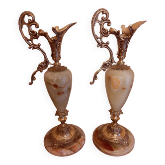 Amphora gold metal marble and Onyx