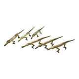 6 crocodile-shaped brass knife holders
