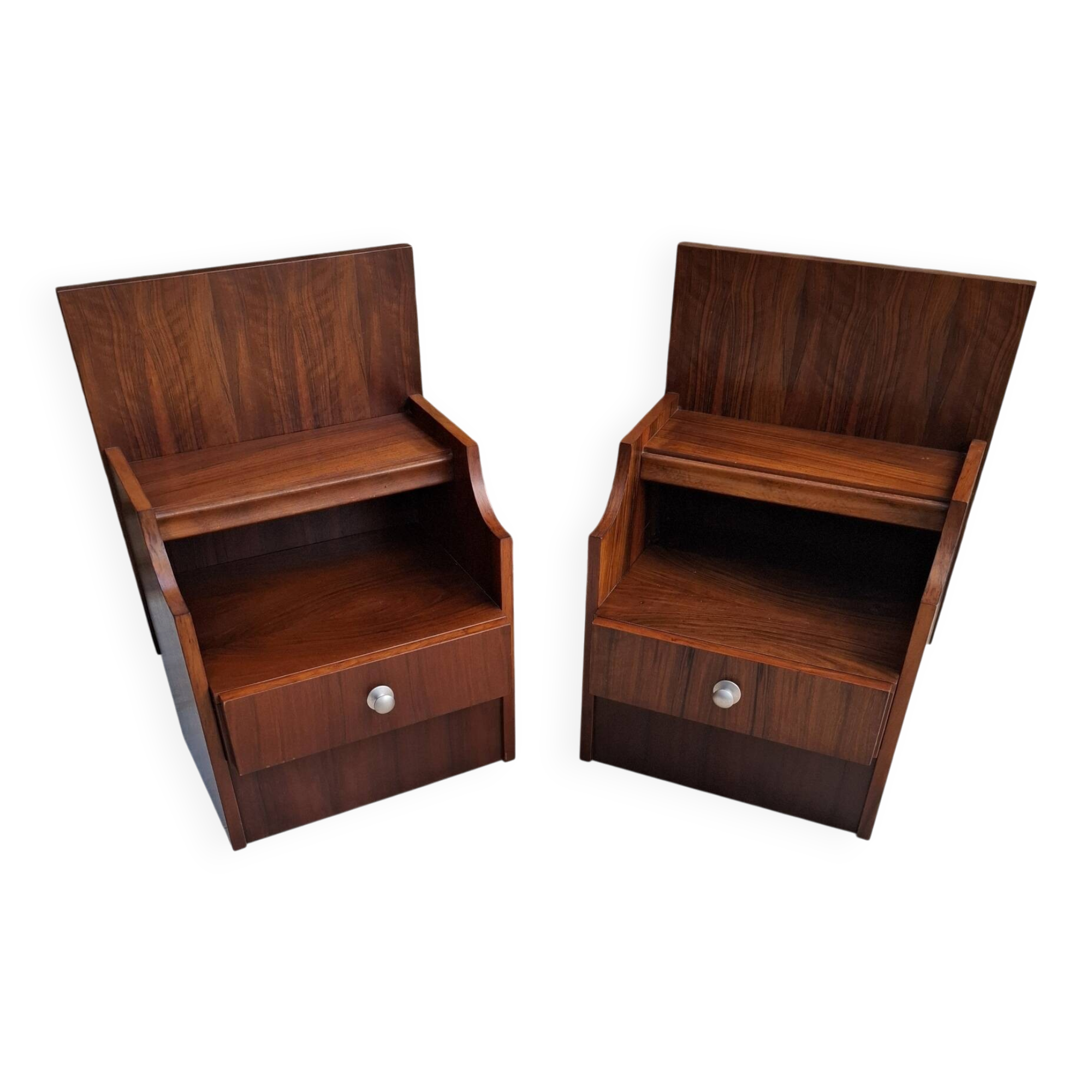 Pair of teak bedside tables