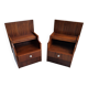 Pair of teak bedside tables