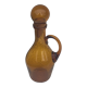 Carafe, flacon en verre soufflé jaune doré verrerie de biot signé, vintage