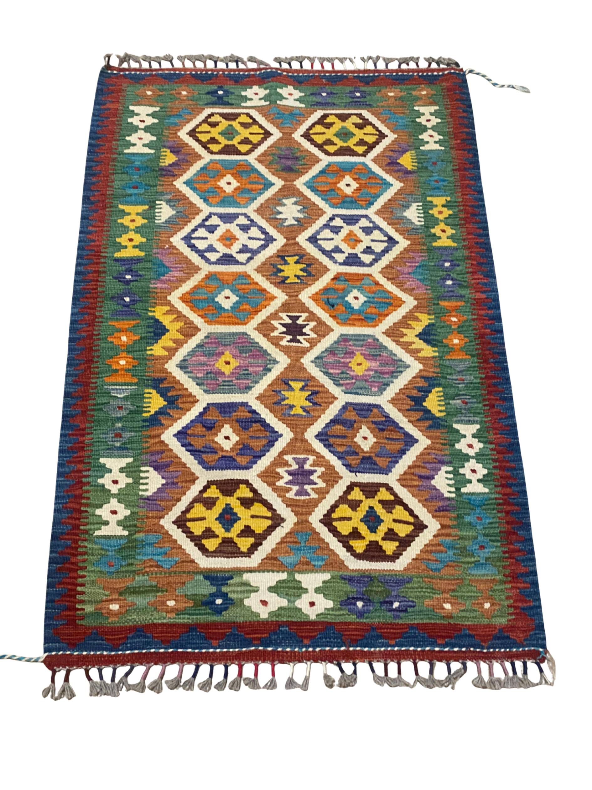 Tapis kilim afghan fait main – Pièce unique