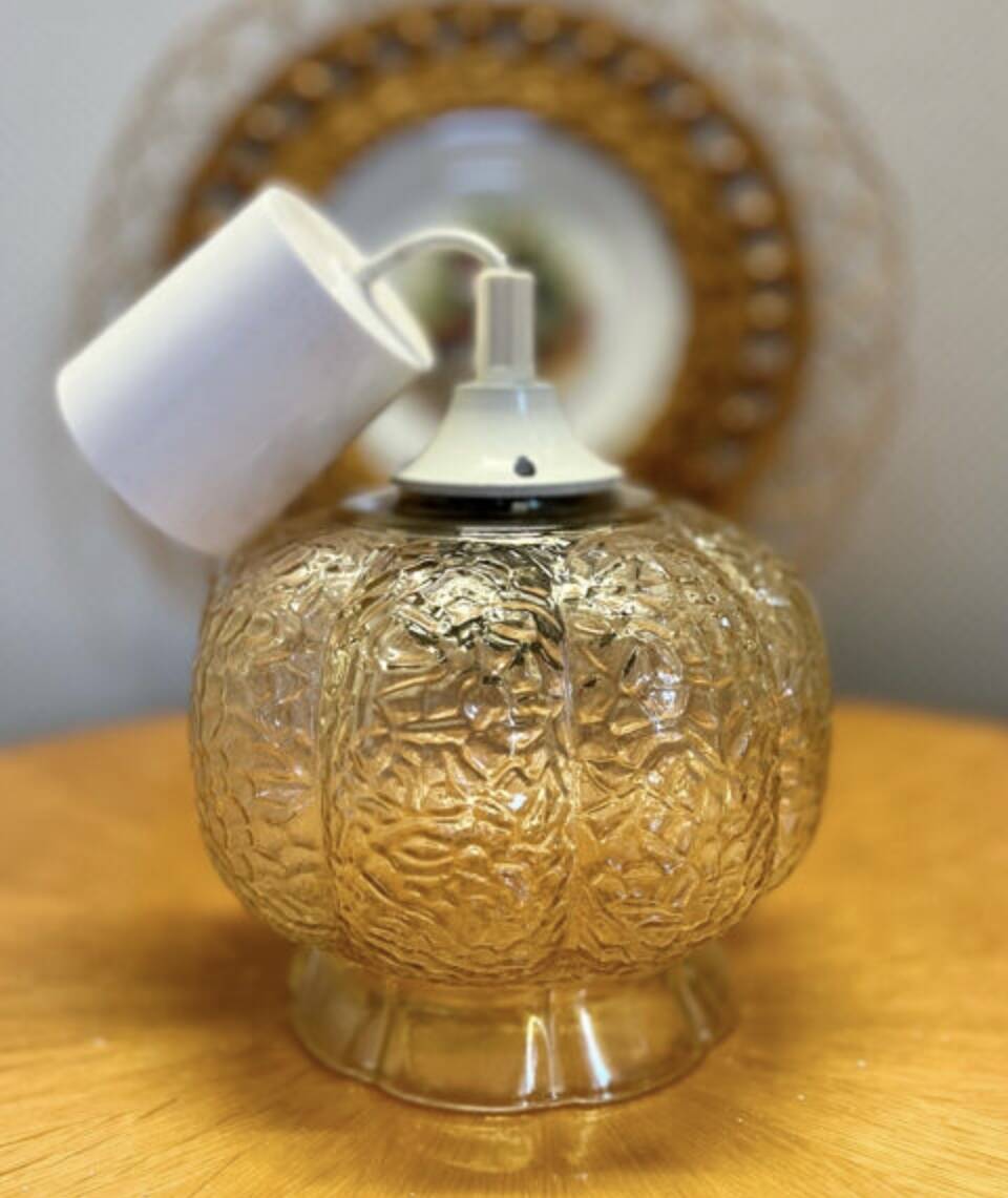 Vintage glass pendant light 1960