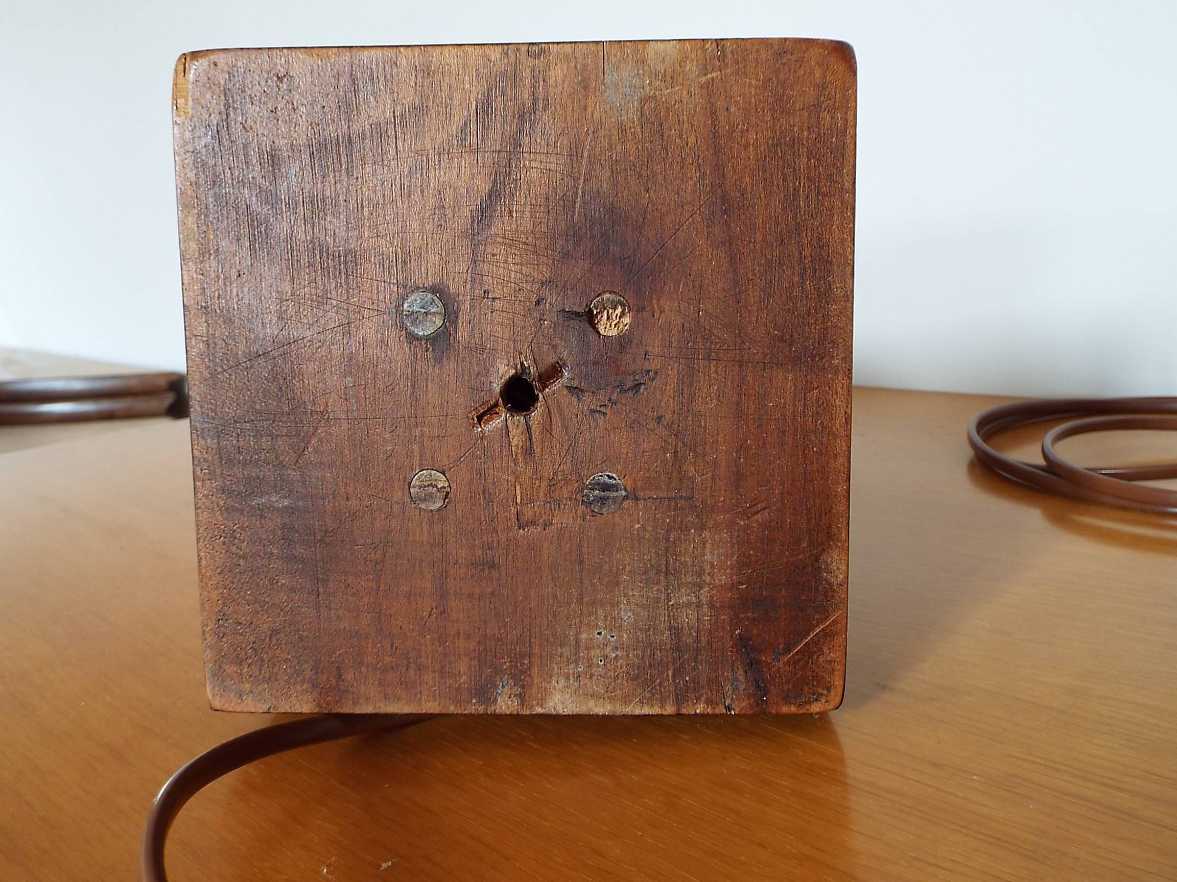 Turned wooden lamp base H44cm