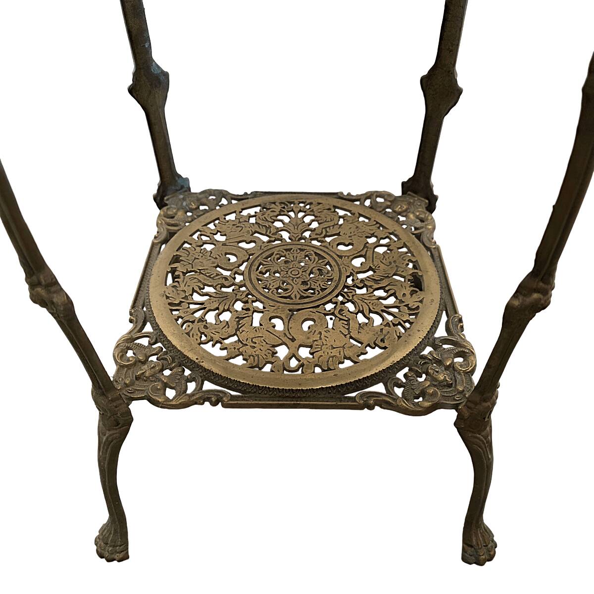 French Art Nouveau Style Brass Plant Stand, 1960/70s