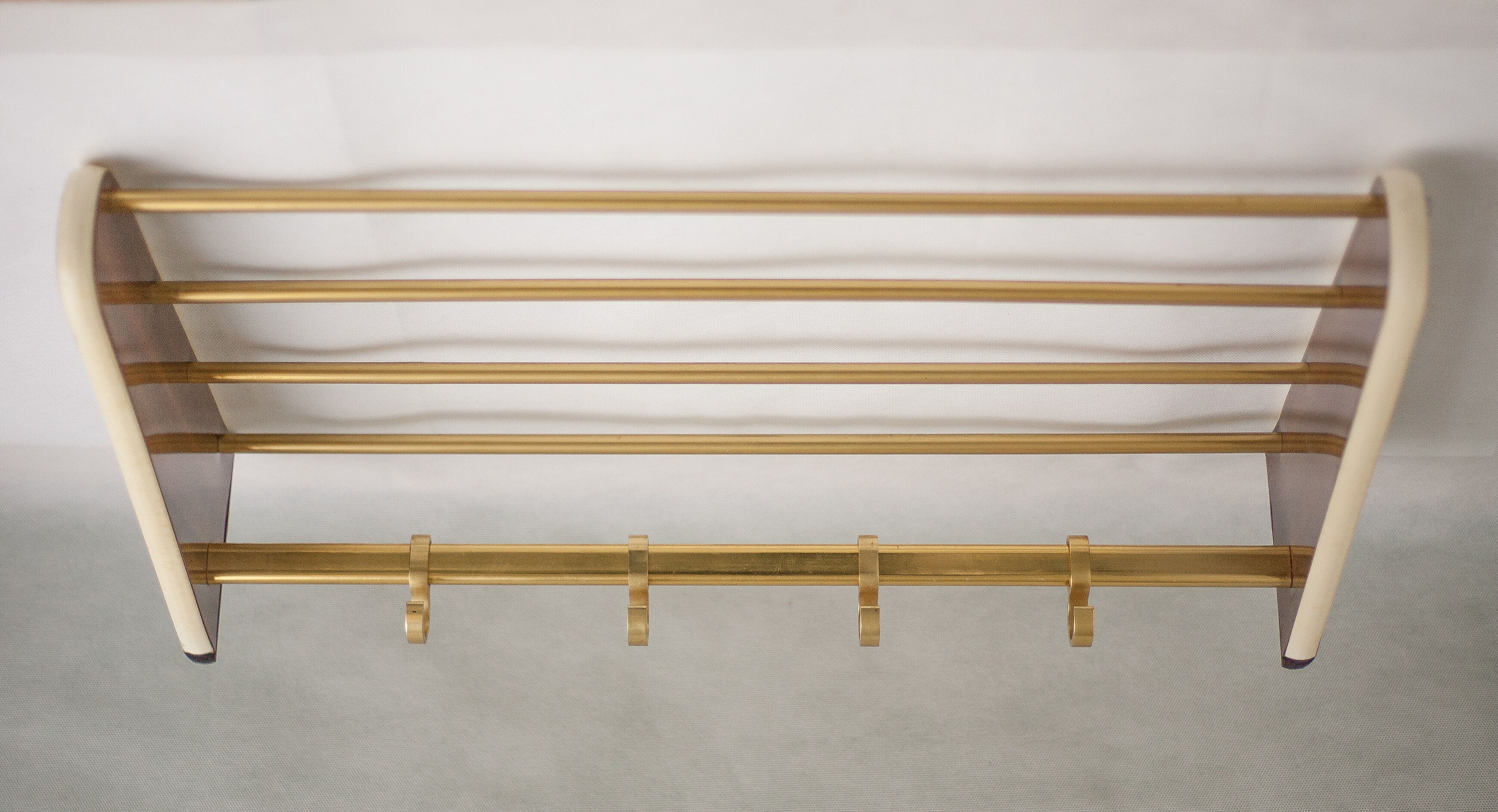 Formica and brass vintage coat rack
