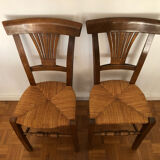 Pair of rustic mulched chairs