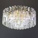Magnificent luminaire in gilded brass and crystal glass Palazzo, Kalmar, Austria, 1970.
